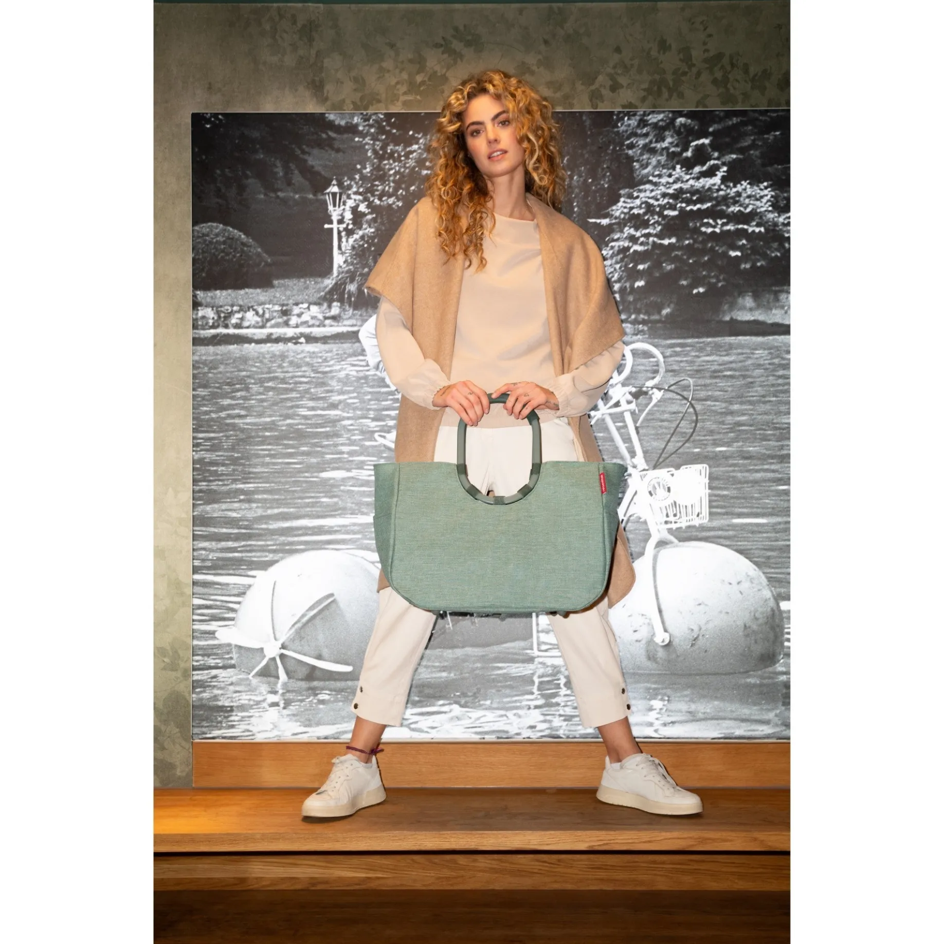 reisenthel shopping loopshopper L - Einkaufstasche mit Bügel 46 cm (frame twist sage)