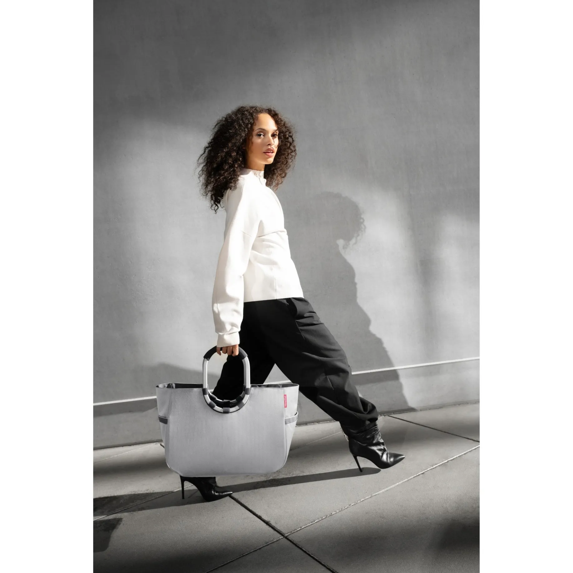 reisenthel shopping loopshopper L - Einkaufstasche mit Bügel 46 cm (herringbone grey)