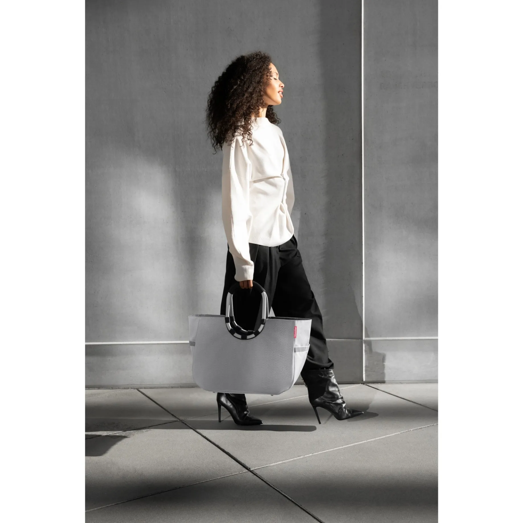 reisenthel shopping loopshopper L - Einkaufstasche mit Bügel 46 cm (herringbone grey)