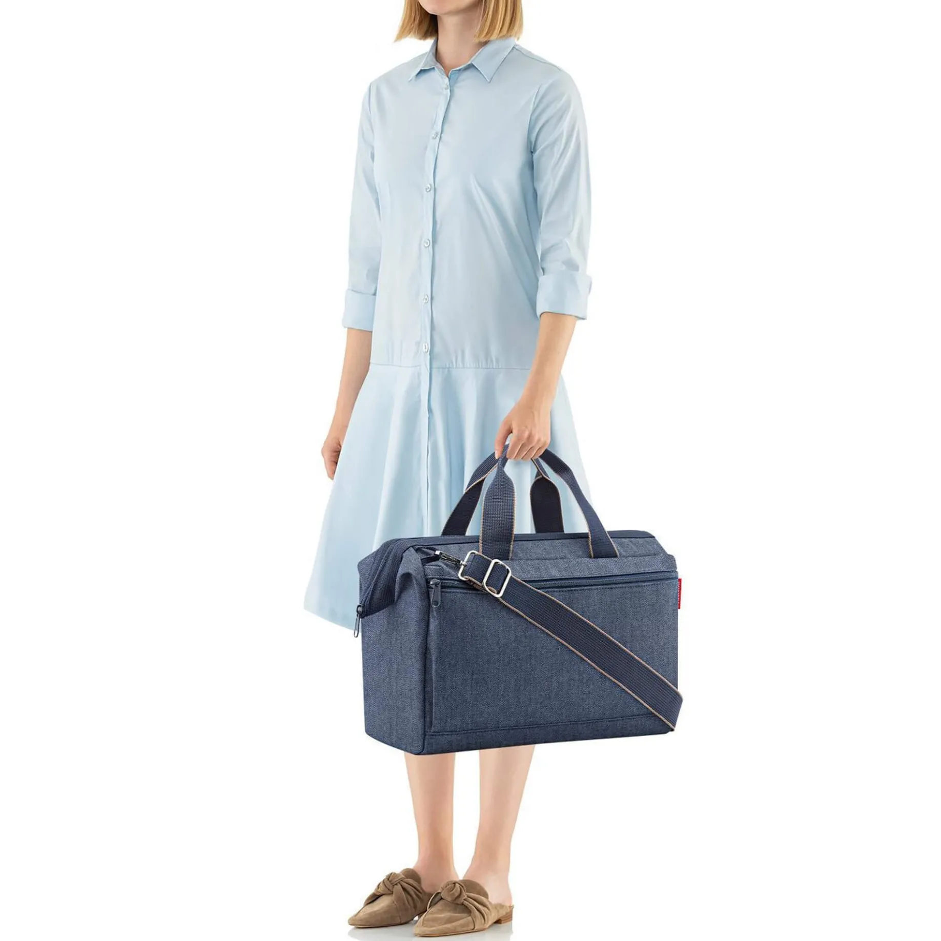 reisenthel travelling allrounder S pocket - Reisetasche 39 cm (herringbone dark blue)