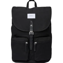 Roald - Rucksack 15" 36 cm (black with black leather)