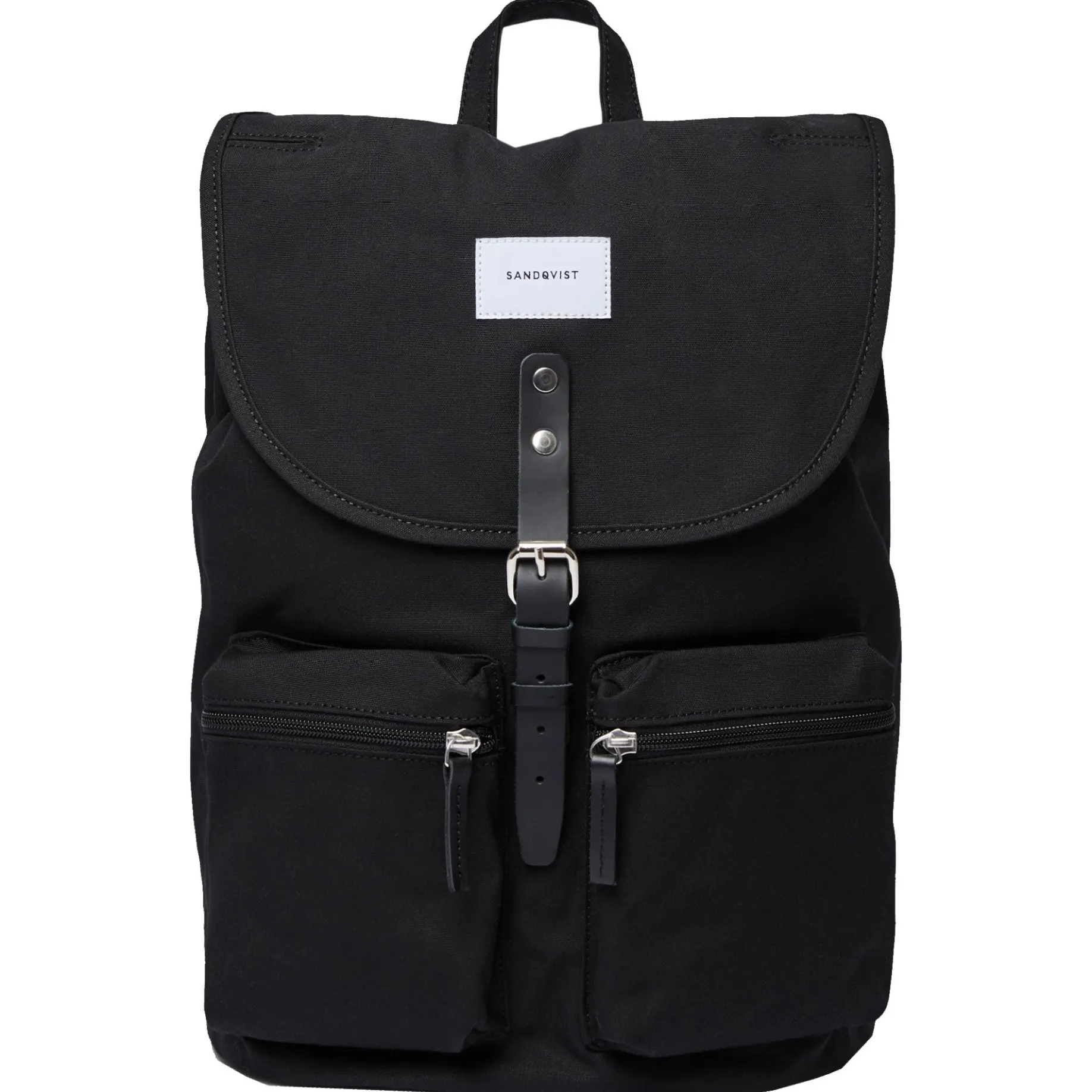 Roald - Rucksack 15" 36 cm (black with black leather)