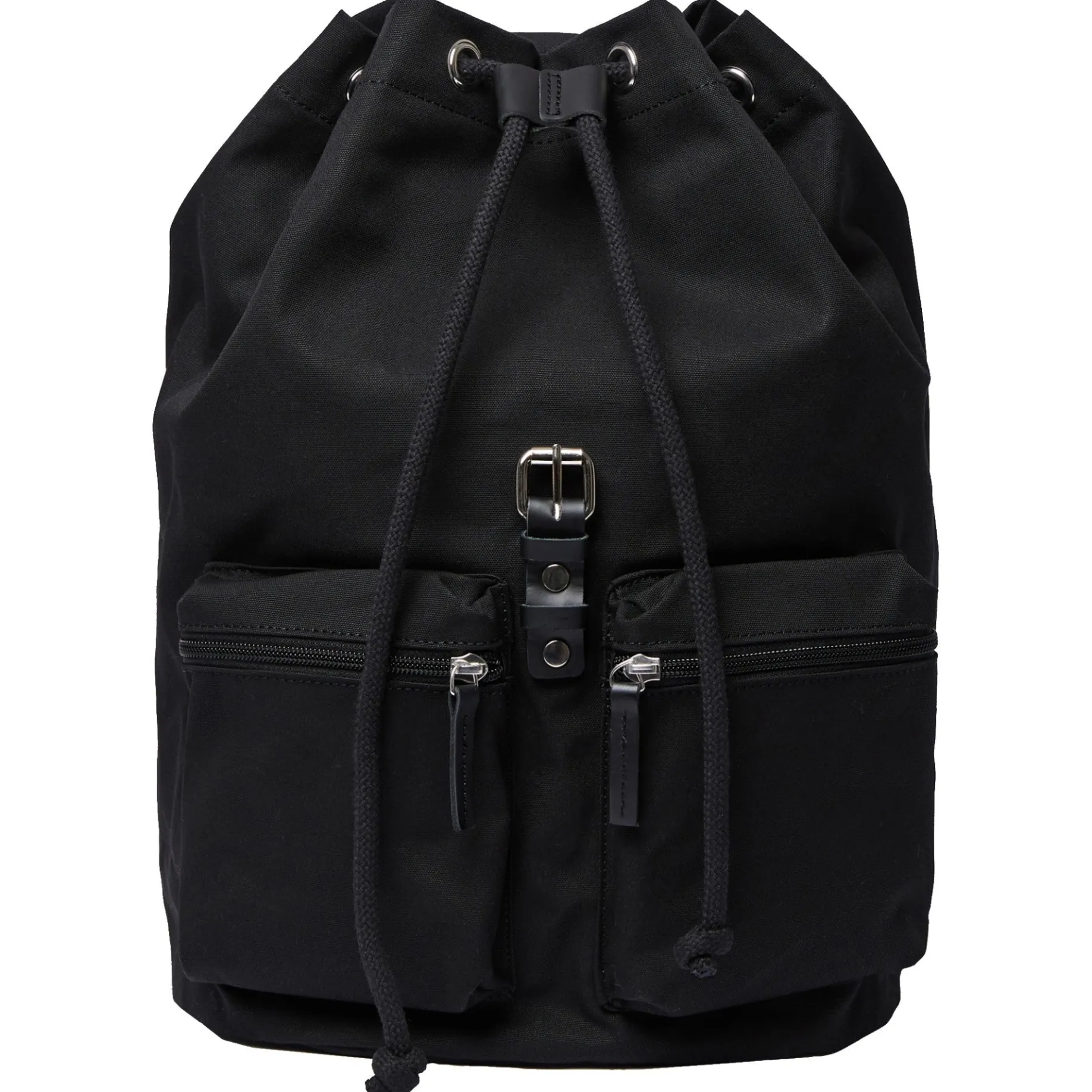 Roald - Rucksack 15" 36 cm (black with black leather)