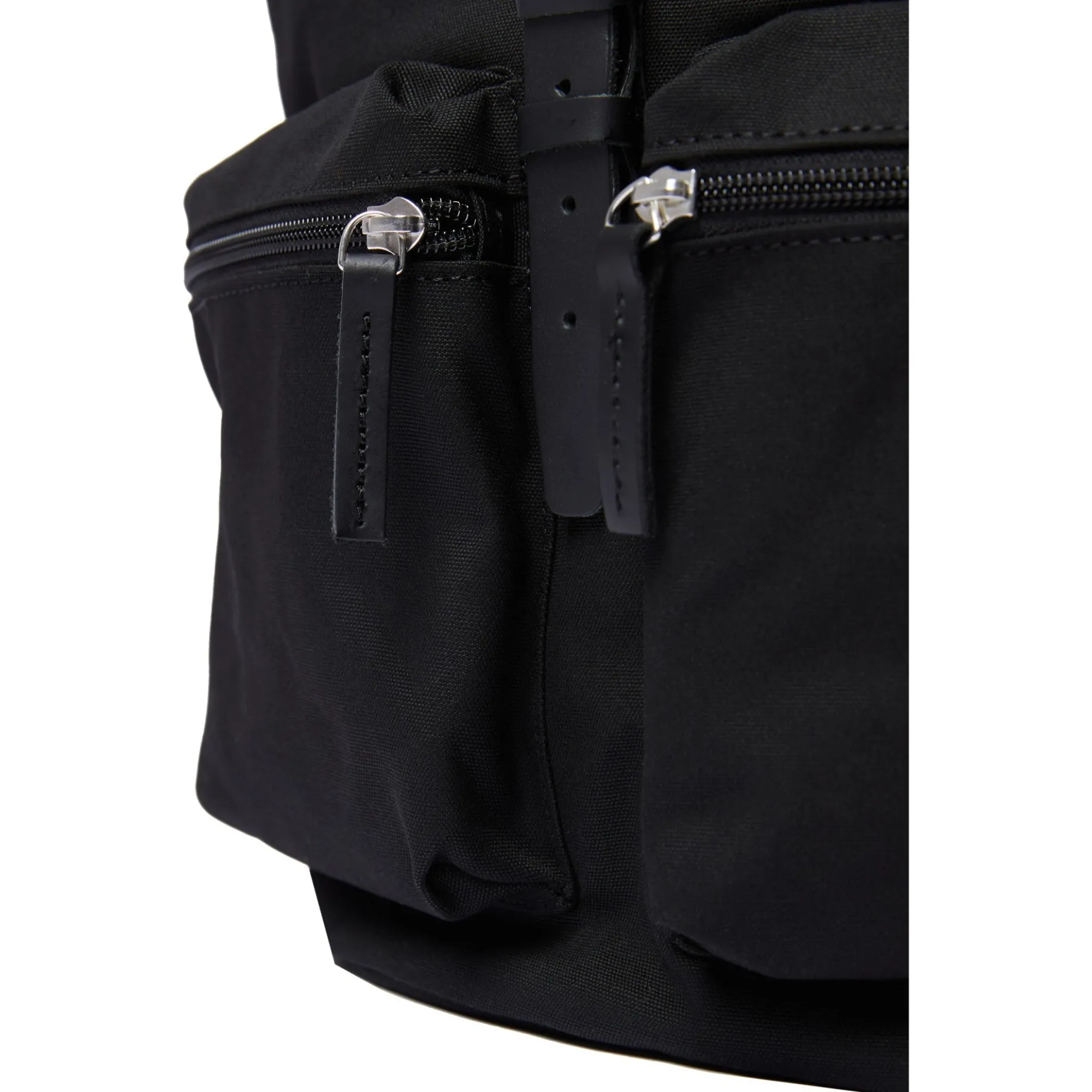 Roald - Rucksack 15" 36 cm (black with black leather)