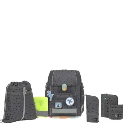 School Set Boxy Unique - Schulranzen Set 7tlg. (Speckles Anthracite)