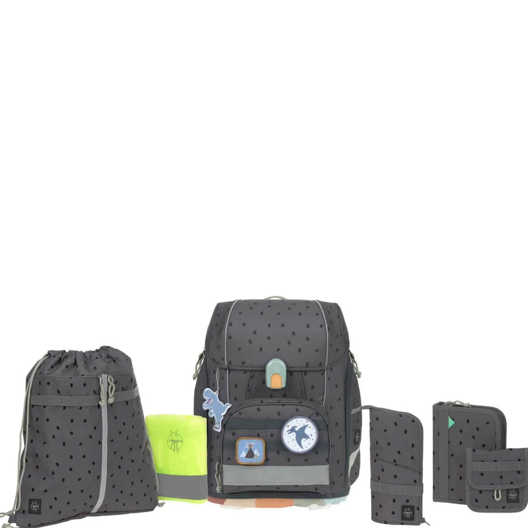 School Set Boxy Unique - Schulranzen Set 7tlg. (Speckles Anthracite)