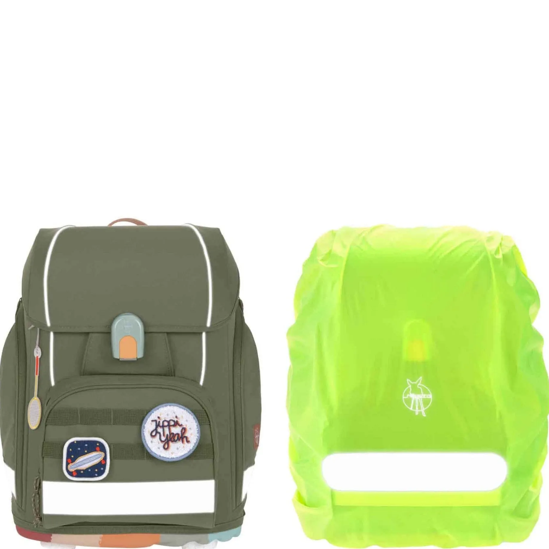 School Set Boxy Unique - Schulranzen Set 7tlg. (Olive)