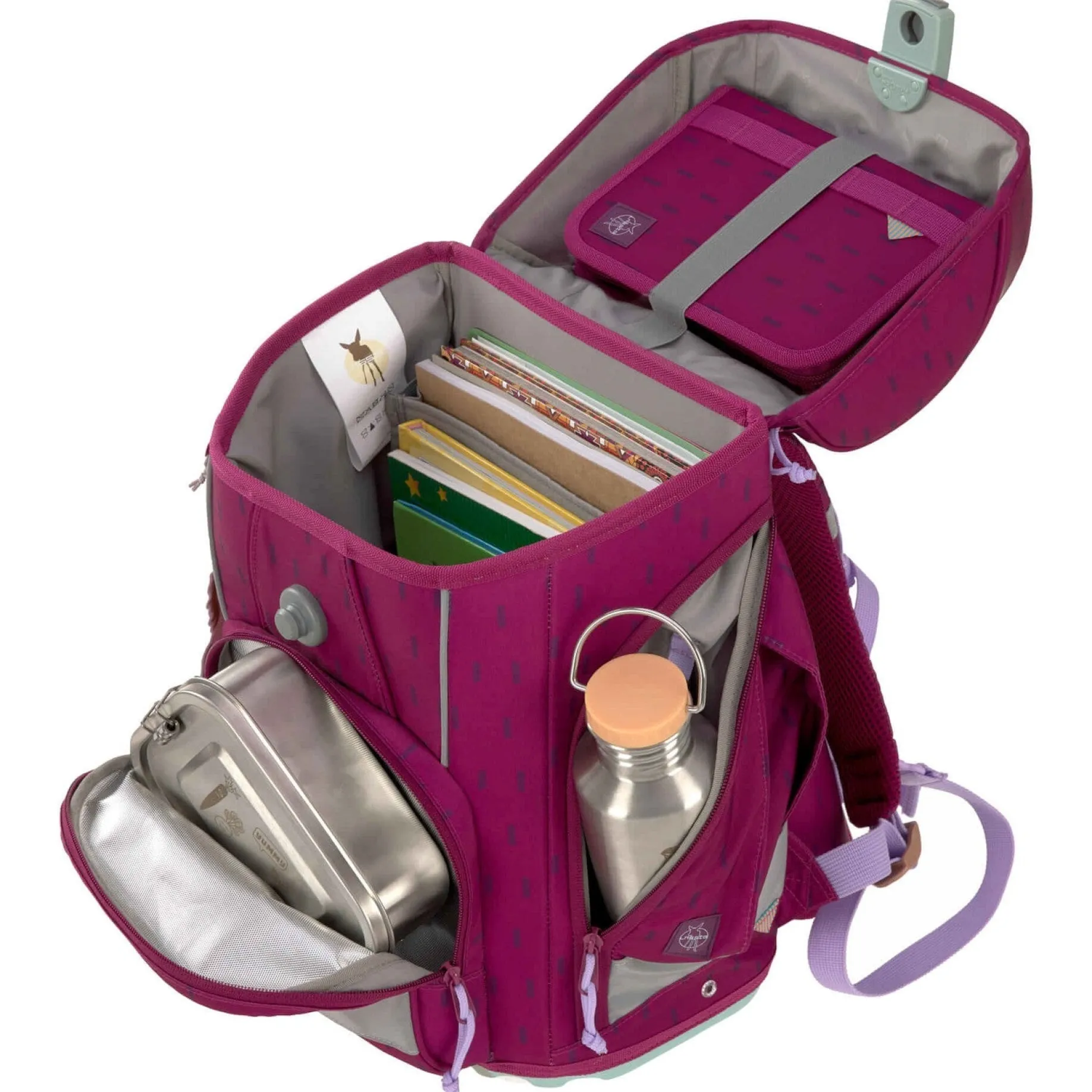 School Set Boxy Unique - Schulranzen Set 7tlg. (Speckles Berry)