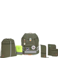School Set Flexy Unique - Schulranzen Set 7tlg. (Olive)