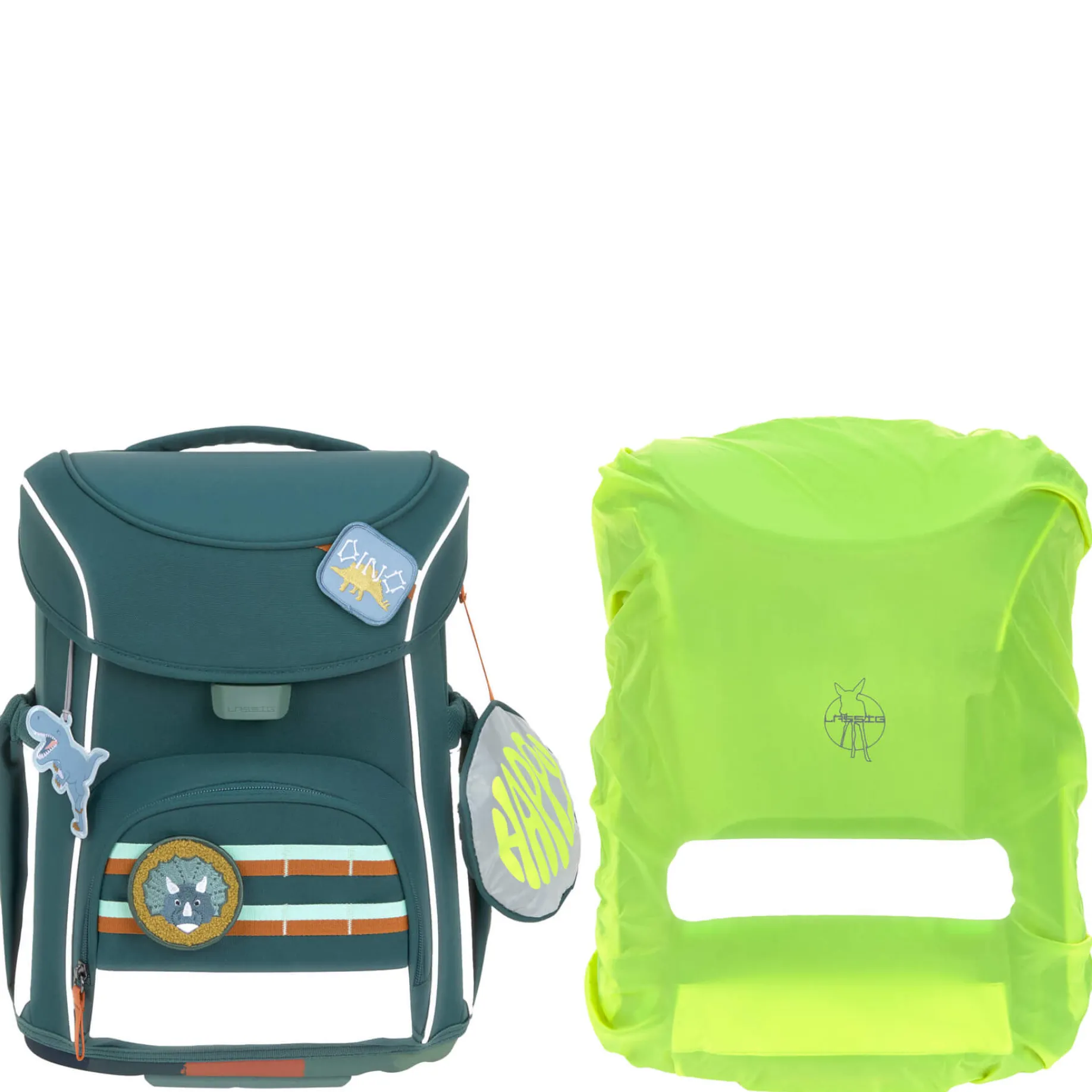 School Set Slim Unique - Schulranzen Set 7tlg. (Dark Green)