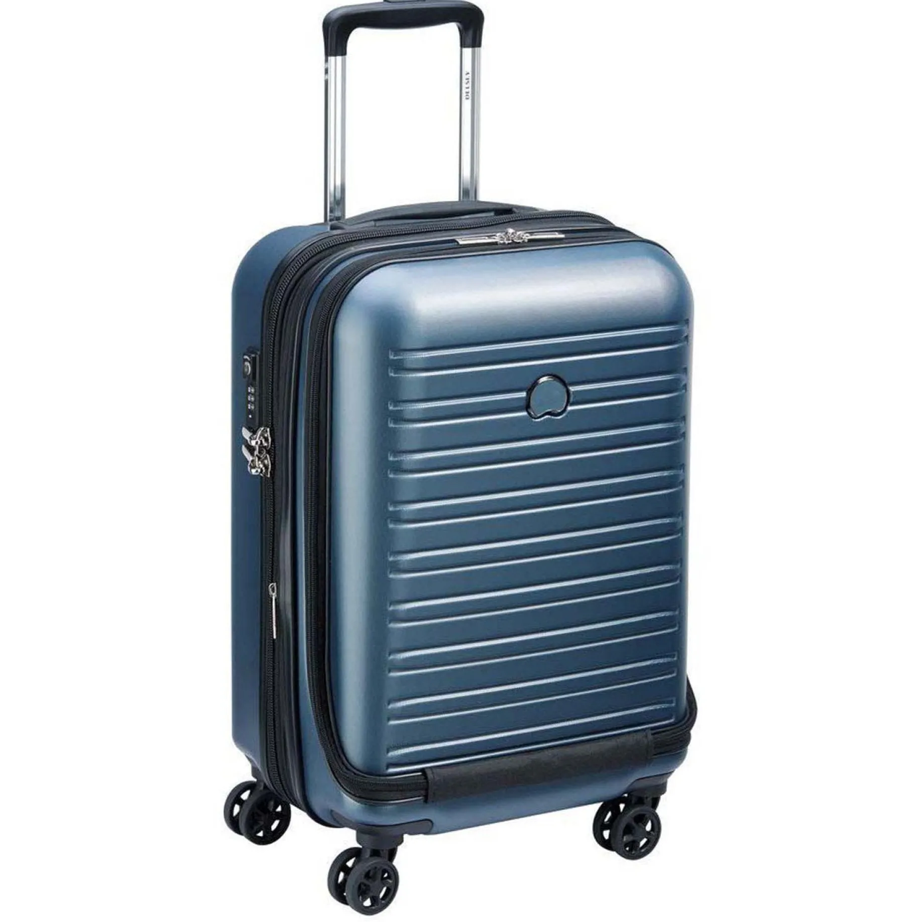 Segur 2.0 Business - 4-Rollen-Kabinentrolley mit Vortasche S 55 cm erw. (blau)