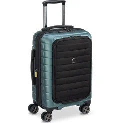 Shadow 5.0 - 4-Rollen-Kabinentrolley mit Vordertasche S 55 cm erw. USB (grün)