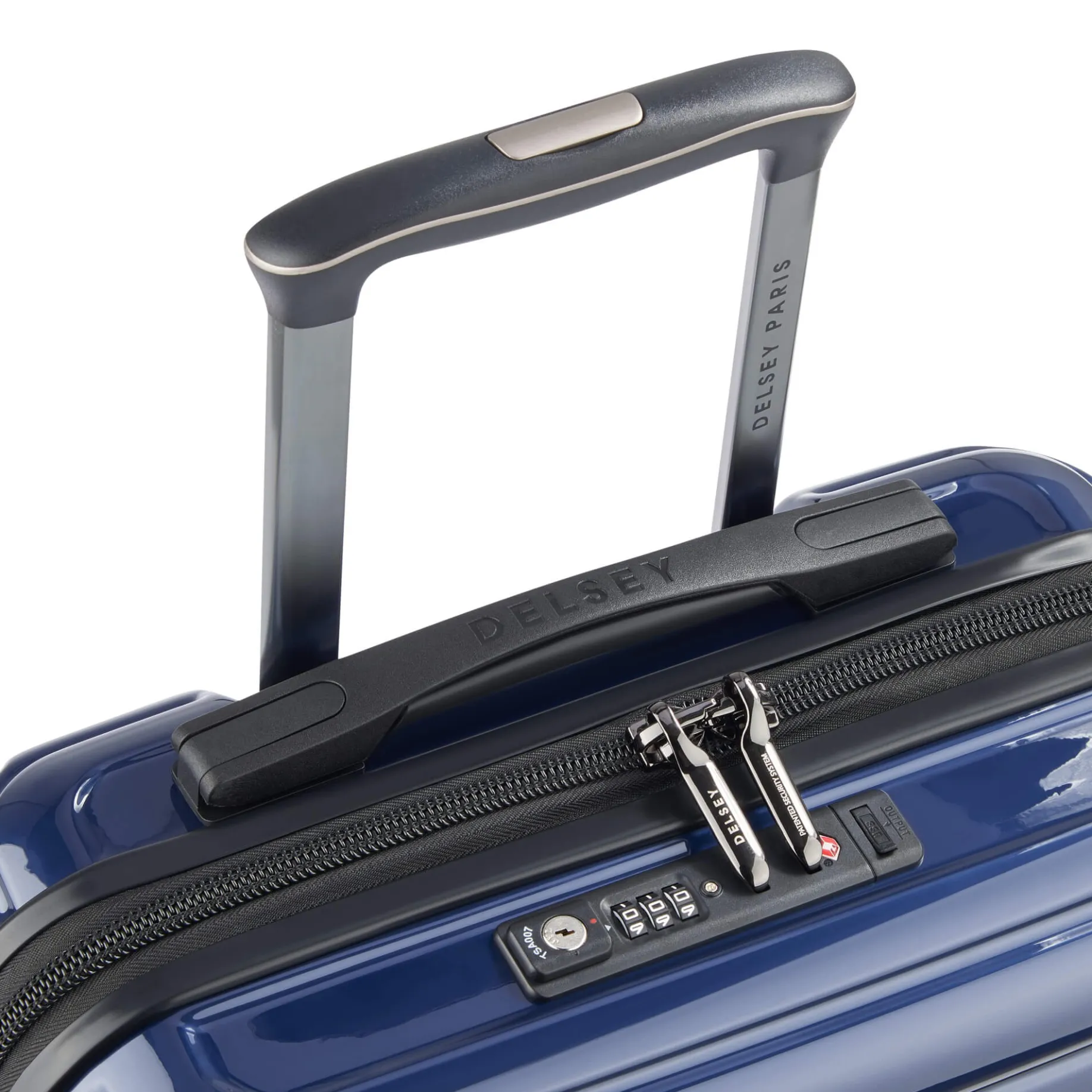 Shadow 5.0 - 4-Rollen-Kabinentrolley Slim Line USB 55 cm (marineblau)