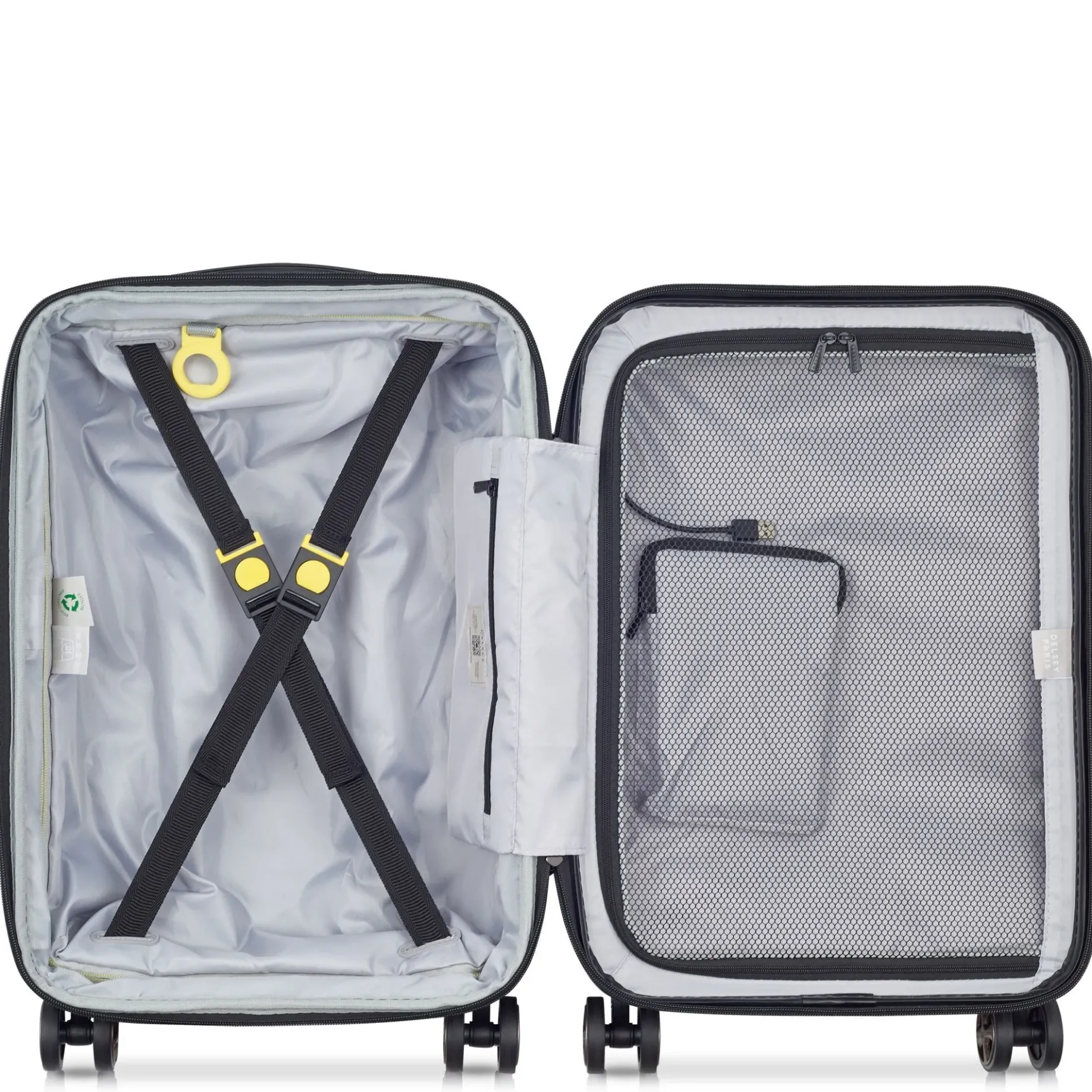 Shadow 5.0 - 4-Rollen-Kabinentrolley mit Vortasche S 55 cm erw. USB (marineblau)