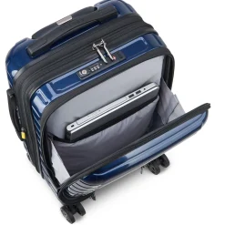 Shadow 5.0 - 4-Rollen-Kabinentrolley mit Vortasche S 55 cm erw. USB (marineblau)