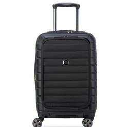Shadow 5.0 - 4-Rollen-Kabinentrolley mit Vordertasche S 55 cm erw. USB (schwarz)