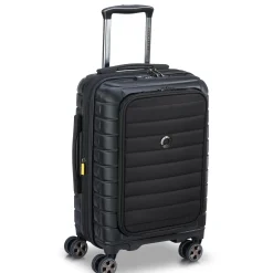 Shadow 5.0 - 4-Rollen-Kabinentrolley mit Vordertasche S 55 cm erw. USB (schwarz)