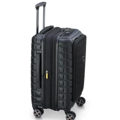 Shadow 5.0 - 4-Rollen-Kabinentrolley mit Vordertasche S 55 cm erw. USB (schwarz)
