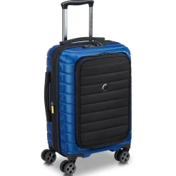 Shadow 5.0 - 4-Rollen-Kabinentrolley mit Vordertasche S 55 cm erw. USB (blau)
