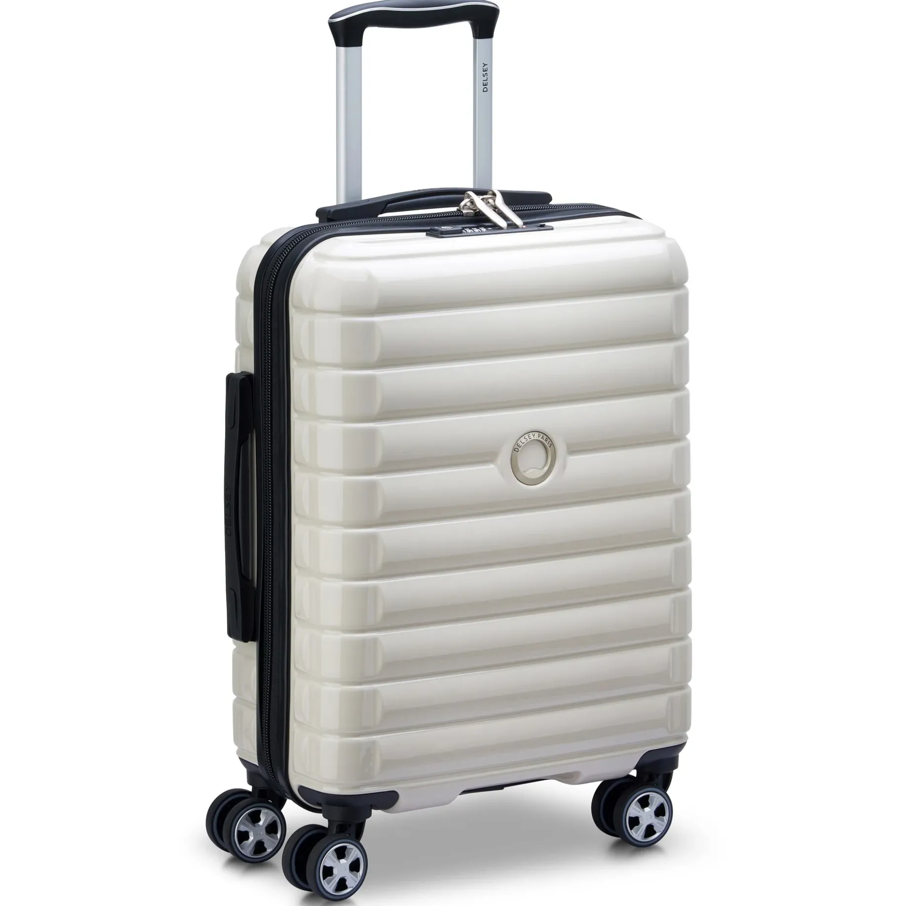 Shadow 5.0 - 4-Rollen-Kabinentrolley Slim Line USB 55 cm (elfenbein)