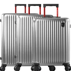 SmartLuggage - 4-Rollen-Trolley Set 3tlg. L/M/S (silver)