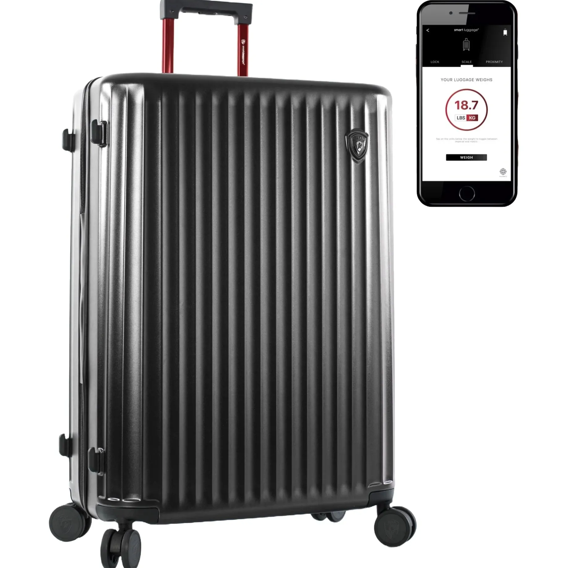 SmartLuggage - 4-Rollen-Trolley Set 3tlg. L/M/S (black)
