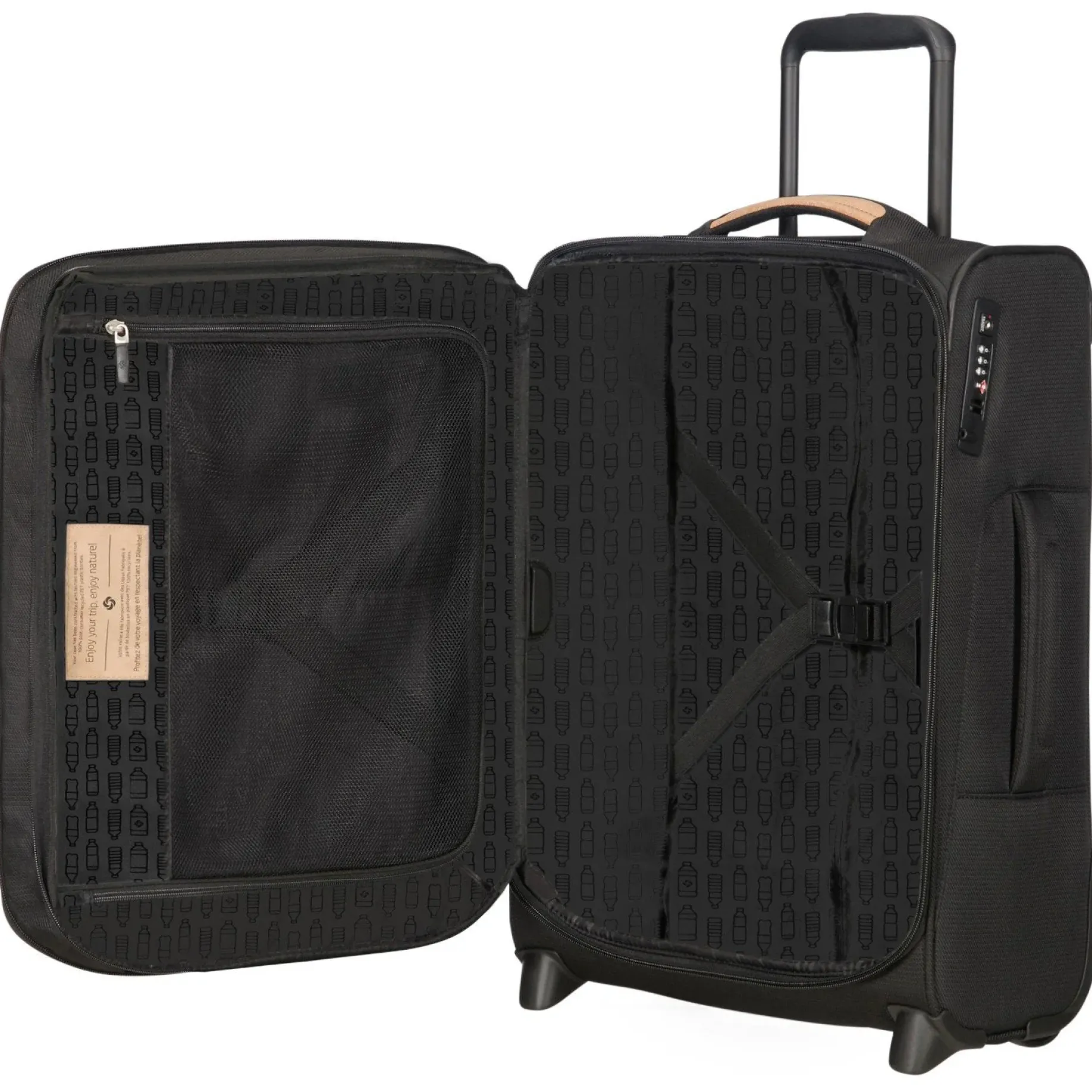 Spark SNG Eco - 2-Rollen-Kabinentrolley 55 cm erw. (eco black)