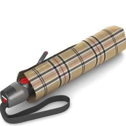 T.200 M Duomatic - Taschenschirm Regenschirm (check beige)