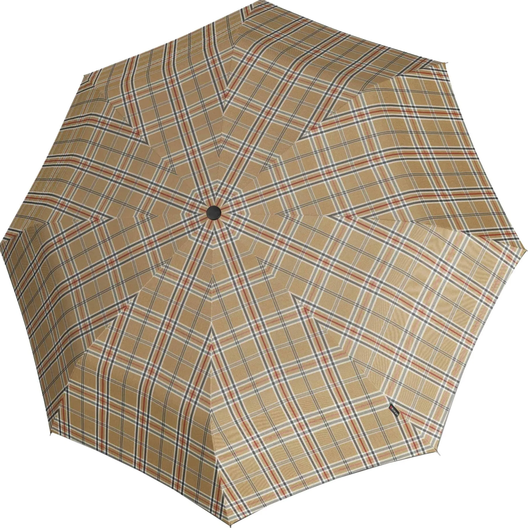 T.200 M Duomatic - Taschenschirm Regenschirm (check beige)