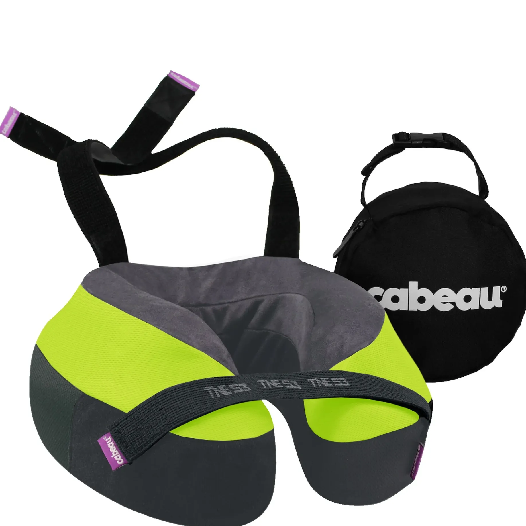 The Neck's Evolution S3 - Nackenkissen inkl. Ohrstöpsel 25 cm (dark grey/neon yellow/vegas)