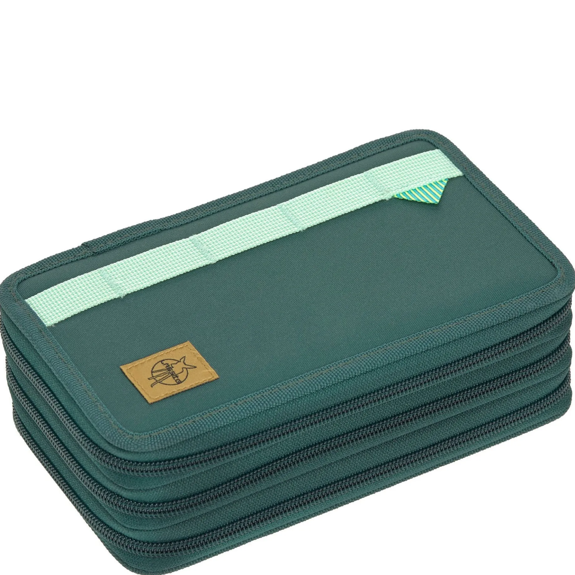 Triple Pencil Case - Mäppchen 21 cm befüllt (Dunkelgrün Ozean Edition)