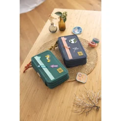 Triple Pencil Case - Mäppchen 21 cm befüllt (Dunkelblau Ozean Edition)