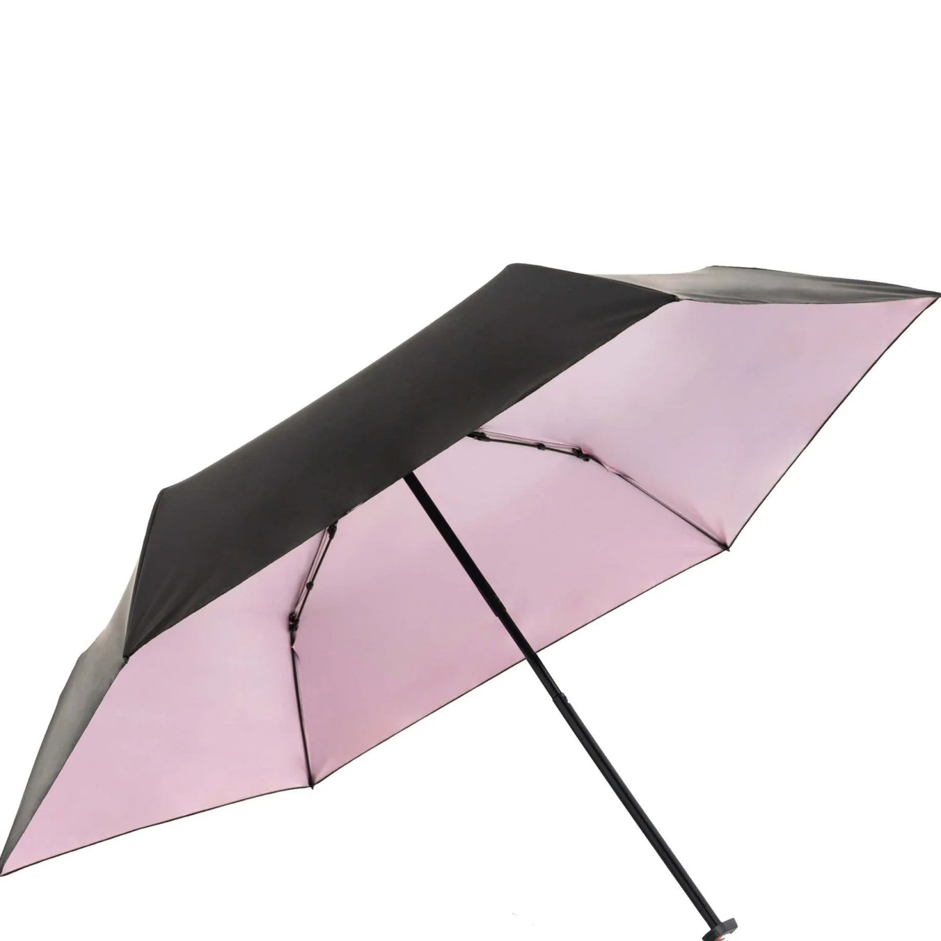 US.050 Ultra Light Slim Manual - Taschenschirm Regenschirm (black with rose coating)