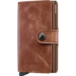 Vintage Miniwallet - Geldbörse RFID 6.5 cm (cognac-brown)