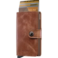Vintage Miniwallet - Geldbörse RFID 6.5 cm (cognac-brown)