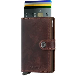 Vintage Miniwallet - Geldbörse RFID 6.5 cm (chocolate)