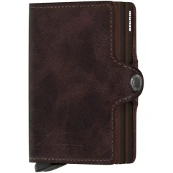 Vintage Twinwallet - Geldbörse RFID 7 cm (chocolate)
