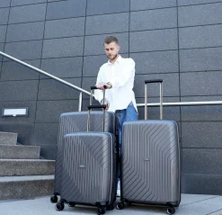 Wave - 4-Rollen-Trolley Set 3tlg. (anthrazit)