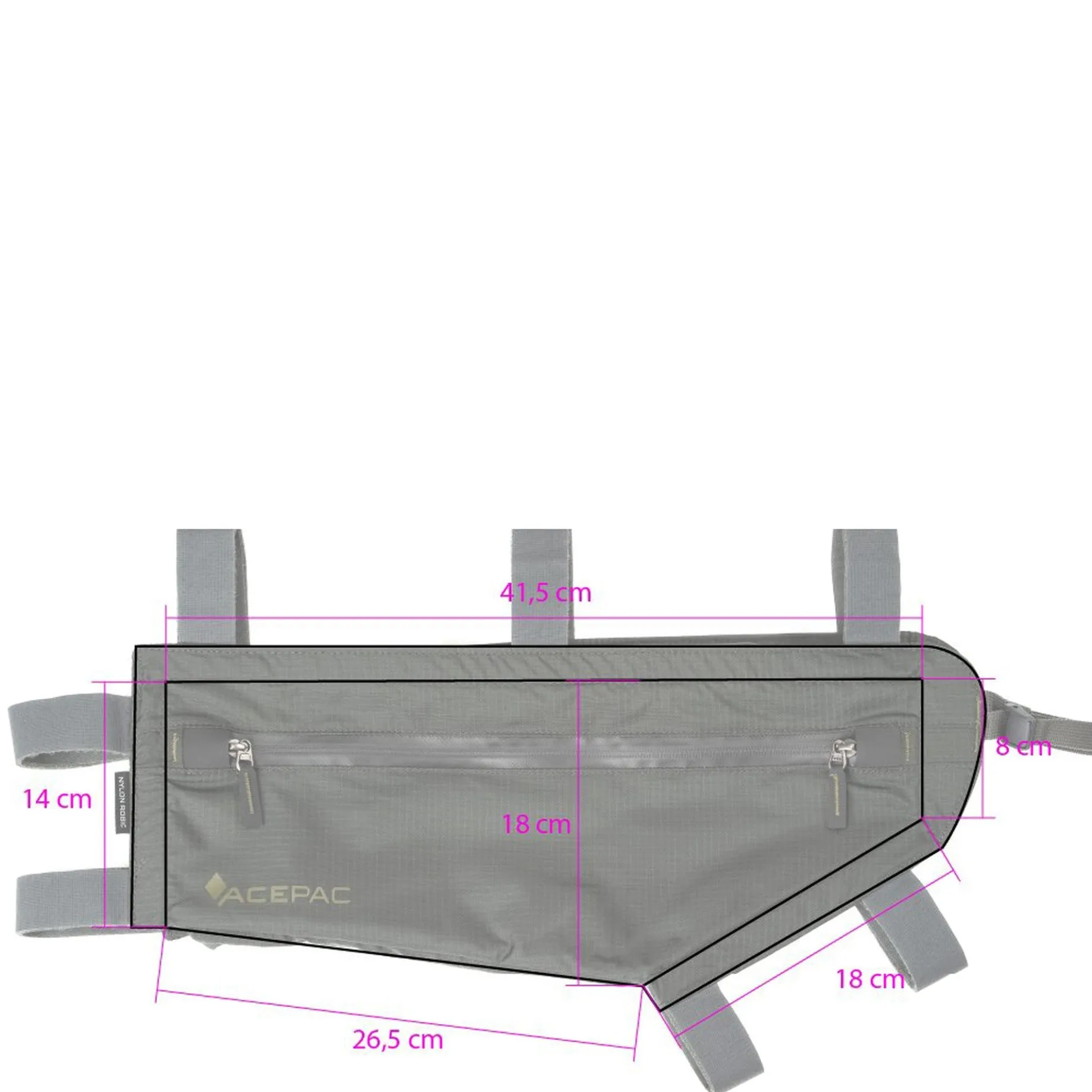 Zip Frame Bag MKII M 3.5 - Rahmentasche (Bikepacking) 26 cm (grau)
