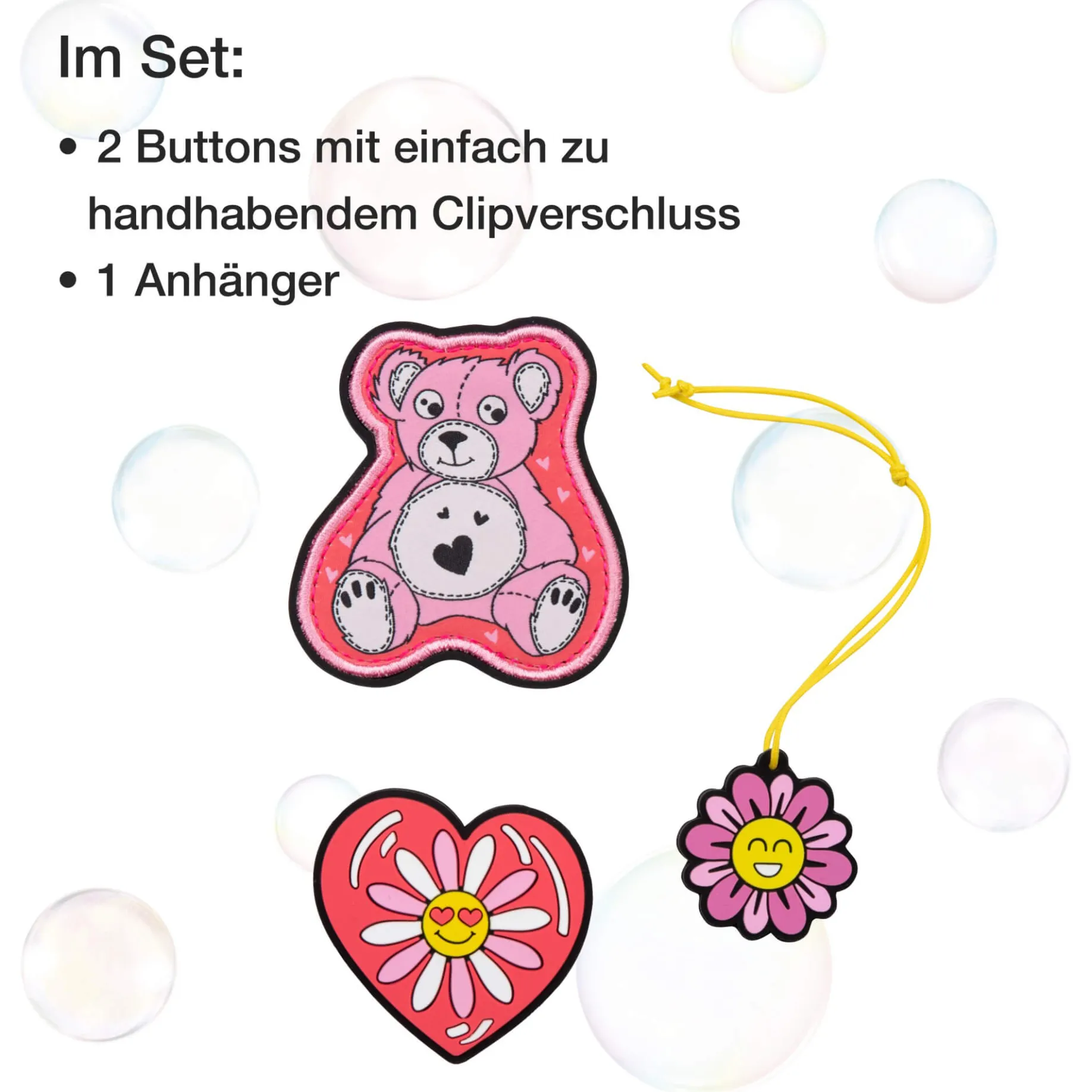 Zubehör Wechselbuttons 3tlg. (Roses)